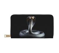 TZTTZT Realistico nero Cobra stampa portafoglio donne, cuoio Bifold Multi Card Wallet, portafogli lunghi delle donne della borsa