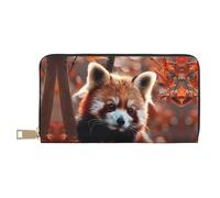 TZTTZT Red Panda Autumn Branches Portafoglio da donna, in pelle bifold Multi Card Portafogli, Portafogli da donna lungo