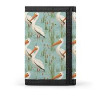 TZTTZT Riverside - Portafoglio da uomo con stampa gabbiano, piccolo portafoglio bifold da uomo, 8 scomparti per carte di credito, tasca frontale sottile e minimalista