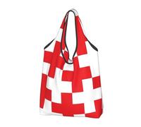 TZTTZT Sacchetti della spesa riutilizzabili, borsa pieghevole con croce rossa 1 borsa per la spesa con manici, nero, 1 PC