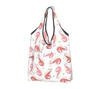 TZTTZT Sacchetti della spesa riutilizzabili, borsa pieghevole di totalizzatore della borsa della spesa delle alghe dei gamberetti con le maniglie, nero, 1 PC