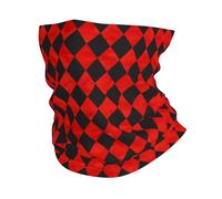 TZTTZT Scaldacollo rosso nero con stampa arlecchino per uomo e donna - maschera per il viso sciarpa sciarpa avvolgente passamontagna bandana