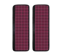 TZTTZT Set di 2 coperture per maniglie del frigorifero, con stampa a griglia rosa, regolabili, antiscivolo, per lavastoviglie, forno, cucina, decorazione