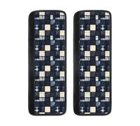 TZTTZT Set di 2 coperture per maniglie del frigorifero con stampa scozzese in denim, regolabili, antiscivolo, per lavastoviglie, forno, cucina, decorazione