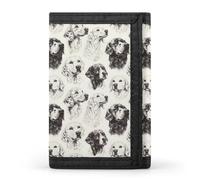 TZTTZT Sketch Dog Print Wallet per uomo, piccolo portafoglio bifold da uomo, 8 porta carte di credito sottile e minimalista tasca frontale