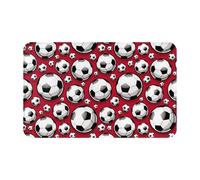 TZTTZT Tappeti da bagno 30 x 20, tappetino da bagno assorbente antiscivolo, lavabile in lavatrice, motivo: pallone da calcio rosso, tappetino da bagno per doccia