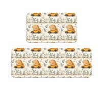 TZTTZT Tappetini da cucina antifatica per pavimento, 2 pezzi, con stampa di capybara, antiscivolo, lavabili, per ufficio, lavanderia, bagno, decorazione per la casa e accessori
