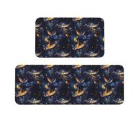 TZTTZT Tappetini da cucina antifatica per pavimento, 2 pezzi, motivo fantasia, con stampa fenice, antiscivolo, lavabili, per ufficio, lavanderia, bagno, decorazione per la casa e accessori