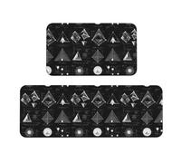 TZTTZT Tappetini da cucina con stampa matematica per pavimento, 2 pezzi, tappetini anti-fatica per pavimento della cucina, antiscivolo, lavabili, decorazione per la casa