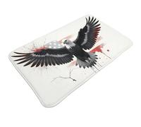 TZTTZT Tappeto da bagno classico con aquila nera, 76 x 50 cm, assorbente, antiscivolo, lavabile in lavatrice, tappetino da doccia per bagno