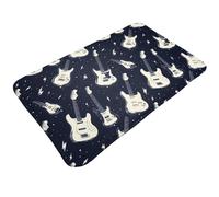 TZTTZT Tappeto da bagno con stampa bianca di un fulmine di chitarra, 76 x 50 cm, assorbente, antiscivolo, lavabile in lavatrice, tappetino da doccia per bagno