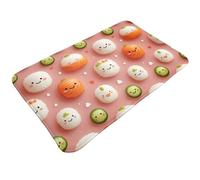 TZTTZT Tappeto da bagno con stampa di cetrioli con palline di riso e cetriolo, 76 x 50 cm, assorbente, antiscivolo, lavabile in lavatrice, tappetino da doccia per bagno