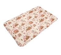 TZTTZT Tappeto da bagno con stampa di cottage, 76 x 50 cm, assorbente, antiscivolo, lavabile in lavatrice, tappetino da doccia per bagno