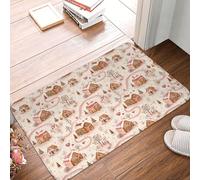 TZTTZT Tappeto da bagno con stampa di cottage rosa, 40,6 x 61 cm, tappetino da bagno antiscivolo assorbente, lavabile in lavatrice, tappetino da doccia per bagno
