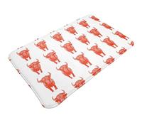 TZTTZT Tappeto da bagno con stampa di toro carino, 76 x 50 cm, assorbente, antiscivolo, lavabile in lavatrice, tappetino da doccia per bagno