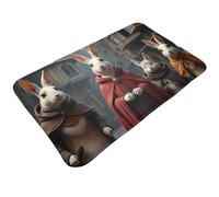 TZTTZT Tappeto da bagno con stampa di un quartetto di coniglietti marroni, 76 x 50 cm, assorbente, antiscivolo, lavabile in lavatrice, tappetino da doccia per bagno