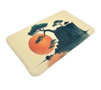 TZTTZT Tappeto da bagno minimalista con stampa di un'isola all'alba, 76 x 50 cm, assorbente, antiscivolo, lavabile in lavatrice, tappetino da doccia per bagno