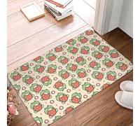 TZTTZT Zerbino per porta d'ingresso con fragole e rana, per interni ed esterni, facile da pulire, per ingresso esterno, 40,6 x 61 cm, per tutte le stagioni