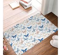 TZTTZT Zerbino per porta d'ingresso, con stampa di farfalle, per interni ed esterni, facile da pulire, per ingresso esterno, 40,6 x 61 cm, per tutte le stagioni