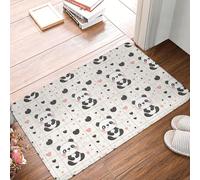 TZTTZT Zerbino per porta d'ingresso, per interni ed esterni, 40,6 x 61 cm, con stampa a forma di simpatico panda e cuore, tappetino da cucina per pavimento, lavabile e sottile, adatto sotto la porta