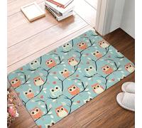 TZTTZT Zerbino per porta d'ingresso, per interni ed esterni, 40,6 x 61 cm, con stampa di gufo colorato, tappetino da cucina per pavimento, lavabile, sottile, adatto sotto la porta, tappetino da bagno