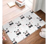 TZTTZT Zerbino per porta d'ingresso, per interni ed esterni, 40,6 x 61 cm, con stampa di panda in stile cartone animato, tappetino da cucina per pavimento, lavabile, sottile, adatto sotto la porta