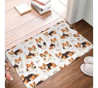 TZTTZT Zerbino per porta d'ingresso, per interni ed esterni, 40,6 x 61 cm, con stampa di simpatici cani Corgi, tappetino da cucina per pavimento, lavabile e sottile, adatto sotto la porta, tappetino