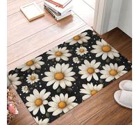 TZTTZT Zerbino per porta d'ingresso, per interni ed esterni, 40,6 x 61 cm, motivo margherite scure, tappeto da cucina per pavimento, lavabile, sottile, adatto sotto la porta, tappetino da bagno per il