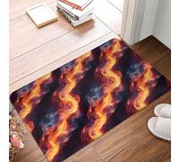 TZTTZT Zerbino per porta d'ingresso, per interni ed esterni, 40,6 x 61 cm, stampa con fiamme blu e rosse, tappetino da cucina per pavimento, lavabile, sottile, adatto sotto la porta, tappetino da