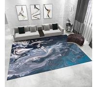 Tzvpsu Bambini camera da letto blu grigio inchiostro astratto graffiti flusso d'acqua design tappeto bambino tappeto macchie per aula 80x160cm