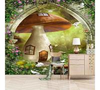 Tzxztt Architettura Archi Funghi Cabine Fiori Moderna Carta Da Parati 3d Seta Pregiata Testurizzata Ideale Per La Camera Letto Del Soggiorno-400cm×280cm