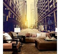 Tzxztt Architettura Della Città Stereoscopica Estensione Dello Spazio Moderna Carta Da Parati 3d Seta Pregiata Testurizzata Ideale Per La Camera Letto Del Soggiorno-200cm×140cm