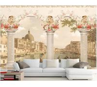Tzxztt Arco Città Architettura Fiume Dell'Angelo Moderna Carta Da Parati 3d Seta Pregiata Testurizzata Ideale Per La Camera Letto Del Soggiorno-430cm×300cm