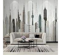 Tzxztt Astratto Architettura Geometria Linee Disegnato A Mano Moderna Carta Da Parati 3D Seta Pregiata Testurizzata Ideale Per La Camera Letto Del Soggiorno-350cm×256cm