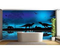 Tzxztt Astratto Dinosauri Uccelli In Volo Alberi Fiumi Moderna Carta Da Parati 3D Seta Pregiata Testurizzata Ideale Per La Camera Letto Del Soggiorno-430cm×300cm