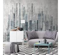 Tzxztt Astratto Dipinto A Mano Città Architettura Arte Moderna Carta Da Parati 3D Seta Pregiata Testurizzata Ideale Per La Camera Letto Del Soggiorno-430cm×300cm