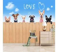 Tzxztt Cielo Azzurro Nuvole Bianche Animali Cucciolo Creativo Moderna Carta Da Parati 3D Seta Pregiata Testurizzata Ideale Per La Camera Letto Del Soggiorno-200cm×140cm