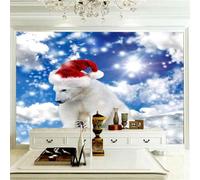 Tzxztt Cielo Azzurro Nuvole Bianche Sole Animali Cucciolo Moderna Carta Da Parati 3D Seta Pregiata Testurizzata Ideale Per La Camera Letto Del Soggiorno-250cm×170cm