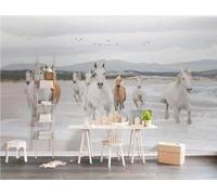 Tzxztt Creatività Tridimensionale Animali Cavallo Bianco Uccelli In Volo Moderna Carta Da Parati 3D Seta Pregiata Testurizzata Ideale Per La Camera Letto Del Soggiorno-150cm×105cm