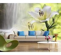 Tzxztt Creatività Tridimensionale Cascata Giglio Arte Moderna Carta Da Parati 3D Seta Pregiata Testurizzata Ideale Per La Camera Letto Del Soggiorno-350cm×256cm