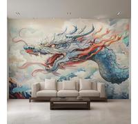 Tzxztt Creativo Disegnato A Mano Colorato Nuvole Drago Moderna Carta Da Parati 3D Seta Pregiata Testurizzata Ideale Per La Camera Letto Del Soggiorno-400cm×280cm