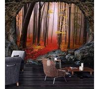 Tzxztt Creativo Tridimensionale Caverna Foresta Paesaggio Moderna Carta Da Parati 3D Seta Pregiata Testurizzata Ideale Per La Camera Letto Del Soggiorno-250cm×170cm