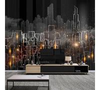 Tzxztt Disegnato A Mano Creativo Città Architettura Arte Moderna Carta Da Parati 3D Seta Pregiata Testurizzata Ideale Per La Camera Letto Del Soggiorno-200cm×140cm