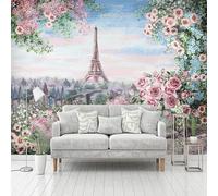 Tzxztt Disegnato A Mano Piante Fiori Città Edifici Moderna Carta Da Parati 3D Seta Pregiata Testurizzata Ideale Per La Camera Letto Del Soggiorno-350cm×256cm