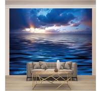 Tzxztt Elegante Tridimensionale Alba Sul Mare Moderna Carta Da Parati 3D Seta Pregiata Testurizzata Ideale Per La Camera Letto Del Soggiorno-300cm×210cm