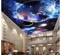 Tzxztt Estetico Onirico Pianeta Cielo Stellato Universo Moderna Carta Da Parati 3D Seta Pregiata Testurizzata Ideale Per La Camera Letto Del Soggiorno-350cm×256cm