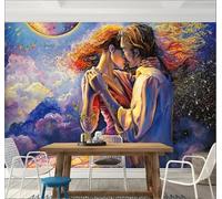 Tzxztt Figure Astratte Colorate Disegnate A Mano Danza Moderna Carta Da Parati 3D Seta Pregiata Testurizzata Ideale Per La Camera Letto Del Soggiorno-250cm×170cm