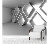 Tzxztt Geometria Cubica Architettura Espansione Dello Spazio Moderna Carta Da Parati 3d Seta Pregiata Testurizzata Ideale Per La Camera Letto Del Soggiorno-150cm×105cm