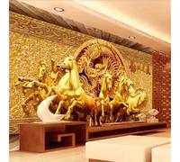 Tzxztt Lussuoso Tridimensionale In Rilievo Drago Dorato E Destriero Moderna Carta Da Parati 3D Seta Pregiata Testurizzata Ideale Per La Camera Letto Del Soggiorno-150cm×105cm