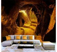 Tzxztt Minimalista Creativo Retrò Grotta Caverna Moderna Carta Da Parati 3D Seta Pregiata Testurizzata Ideale Per La Camera Letto Del Soggiorno-200cm×140cm